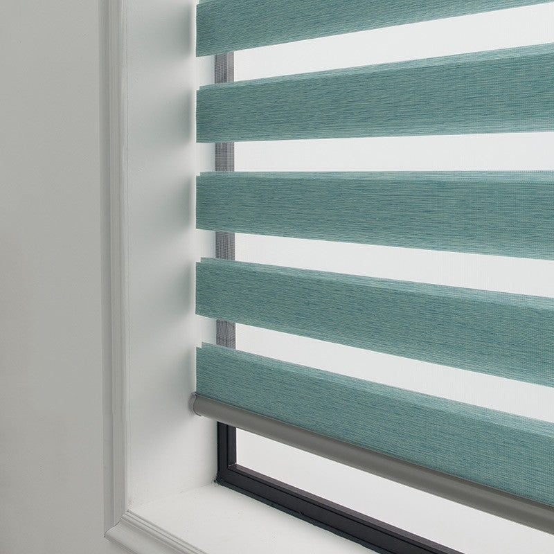 Modern Dual-Layer Gauze & Fabric Roller Curtain