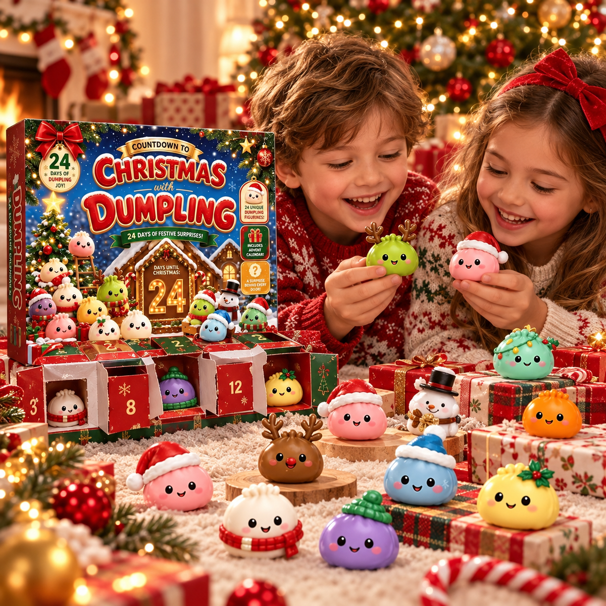 24-Day Christmas Mystery Dumpling Advent Calendar 2026 – Cute Squishy Surprise Toys & Holiday Gift Box