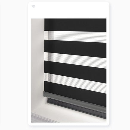 Modern Dual-Layer Gauze & Fabric Roller Curtain