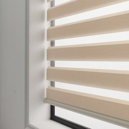 Modern Dual-Layer Gauze & Fabric Roller Curtain