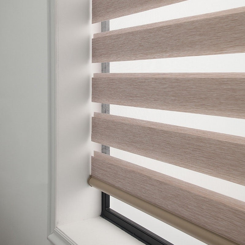 Modern Dual-Layer Gauze & Fabric Roller Curtain